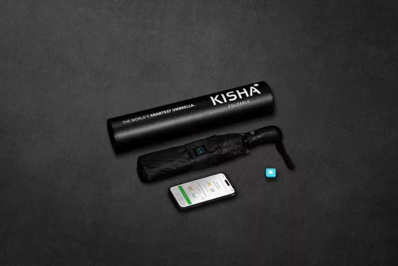 KISHA Foldable Black Smart Umbrella