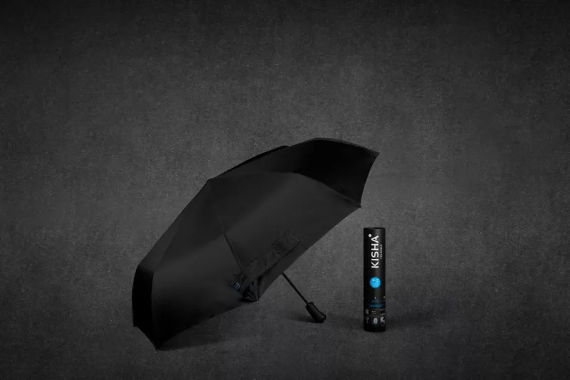 KISHA Foldable Black Smart Umbrella - Image 2