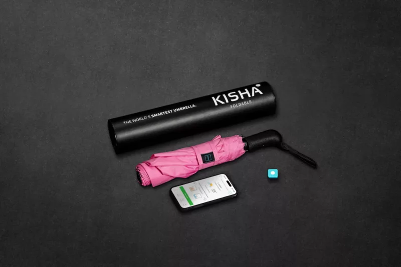 KISHA Foldable Pink Smart Umbrella