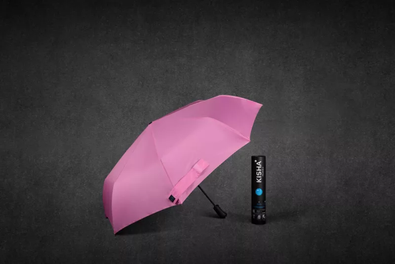 KISHA Foldable Pink Smart Umbrella - Image 2