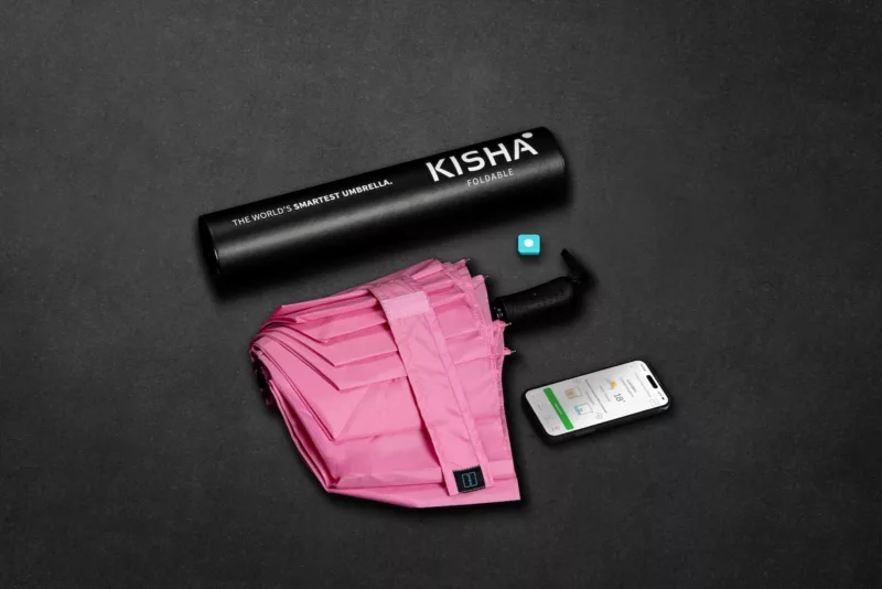 KISHA Foldable Pink Smart Umbrella - Image 3