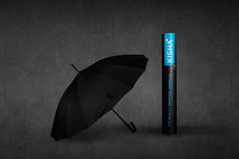 KISHA Smart Umbrella Classic Black - Image 2