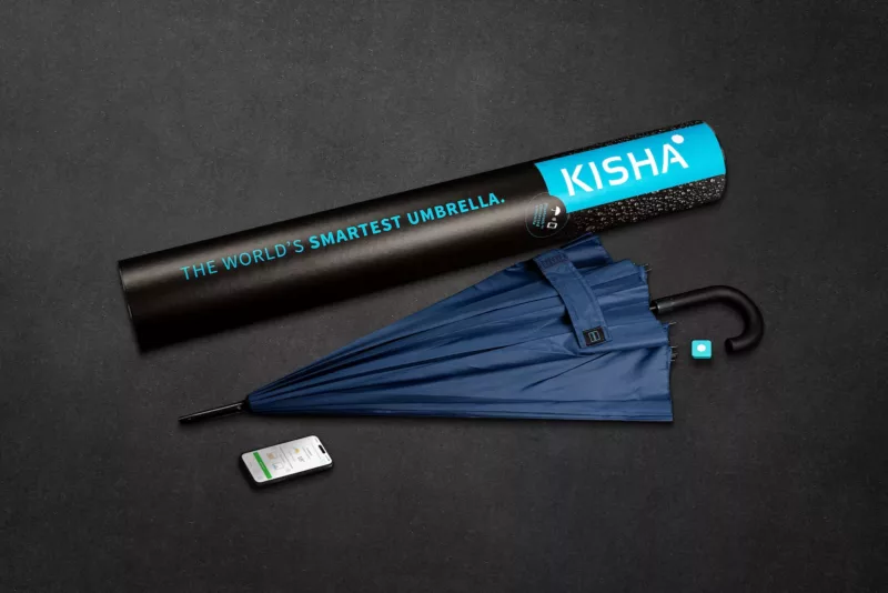 KISHA Smart Umbrella Classic Navy Blue - Image 3