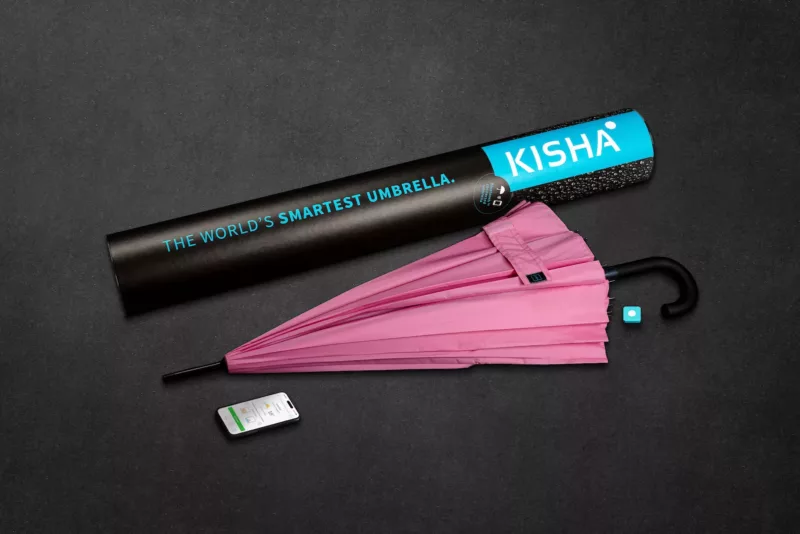KISHA Smart Umbrella Classic Pink - Image 3