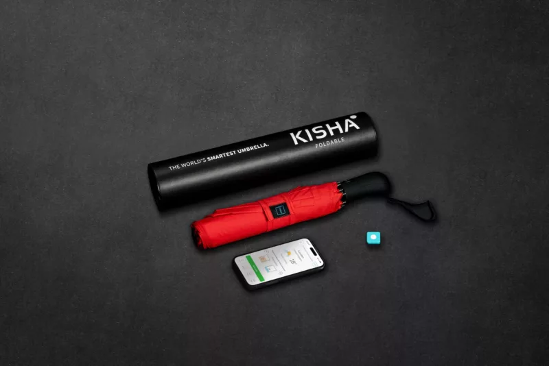 KISHA Foldable Red Smart Umbrella