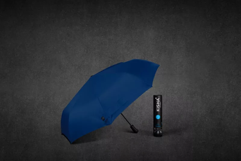 KISHA Foldable Navy Blue Smart Umbrella - Image 2